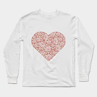 Roses & Daisy Heart for Valentines Day Long Sleeve T-Shirt